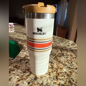 30oz Stanley Cream and Orange Accent Tumbler